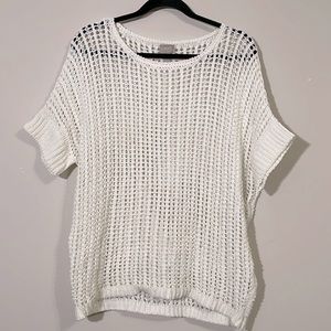 Chicos White Loose Knit Top Cover Up